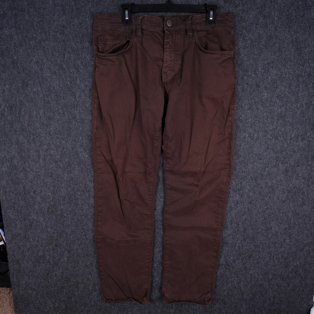 Mavi Zach Straight Leg Pants Men 34x32 Brown Excellent Stretch Cotton Trousers
